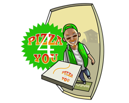 Pizza 4 You logo.